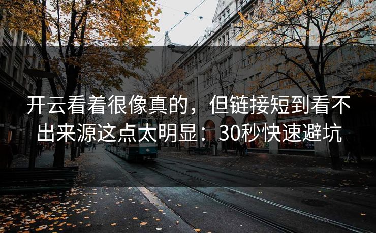 开云看着很像真的，但链接短到看不出来源这点太明显：30秒快速避坑